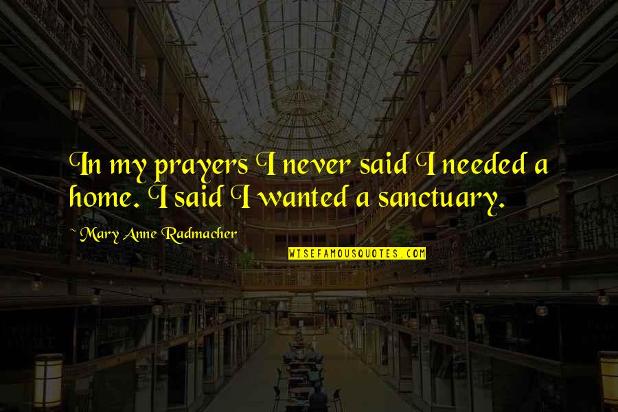 Afirmativas Quotes By Mary Anne Radmacher: In my prayers I never said I needed Afirmativas Quotes By Mary Anne Radmacher: In my prayers I never said I needed