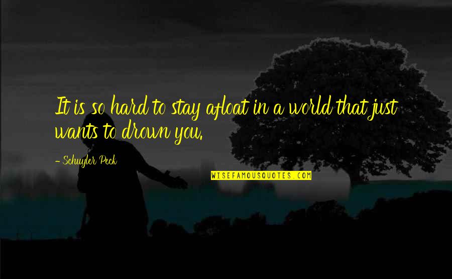 Afloat Quotes By Schuyler Peck: It is so hard to stay afloat in