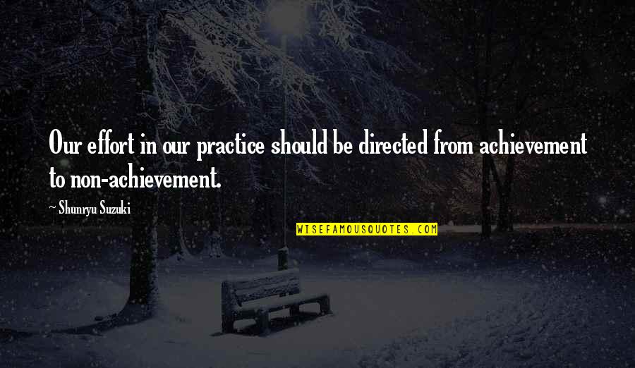 Aforizma Kuptimi Quotes By Shunryu Suzuki: Our effort in our practice should be directed