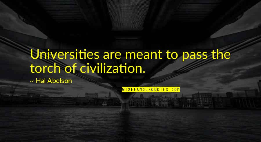 Afribank Quotes By Hal Abelson: Universities are meant to pass the torch of