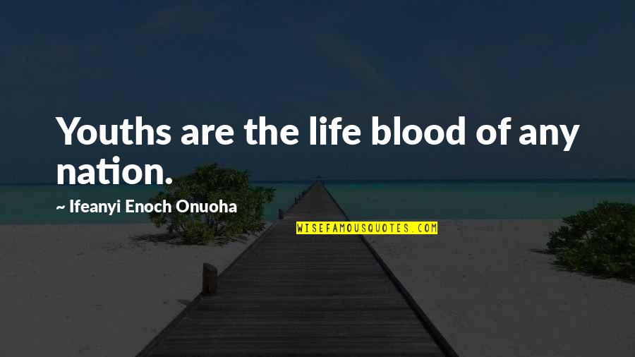 Africa In Your Blood Quotes By Ifeanyi Enoch Onuoha: Youths are the life blood of any nation.