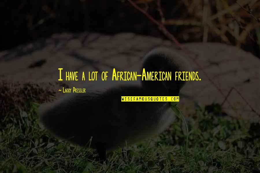 African American Quotes By Larry Pressler: I have a lot of African-American friends.