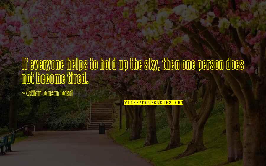 African Proverbs And Wisdom Quotes By Askhari Johnson Hodari: If everyone helps to hold up the sky,