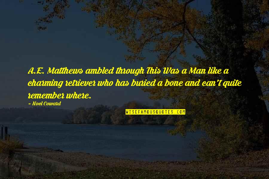 Afrikanska Efternamn Quotes By Noel Coward: A.E. Matthews ambled through This Was a Man Afrikanska Efternamn Quotes By Noel Coward: A.E. Matthews ambled through This Was a Man