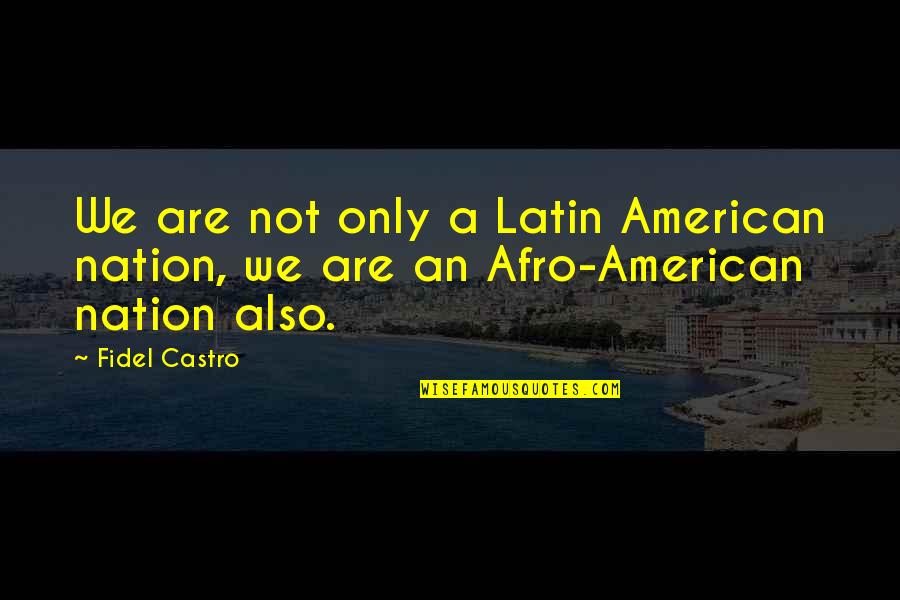 Afro Nation Quotes By Fidel Castro: We are not only a Latin American nation,