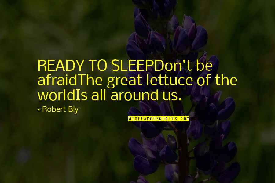 Afsin Haber Quotes By Robert Bly: READY TO SLEEPDon't be afraidThe great lettuce of