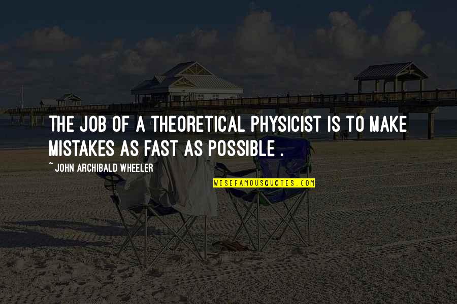 Afstand Houden Quotes By John Archibald Wheeler: The job of a theoretical physicist is to Afstand Houden Quotes By John Archibald Wheeler: The job of a theoretical physicist is to