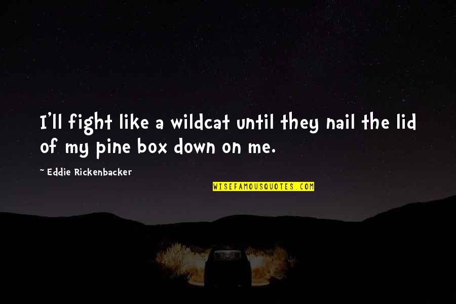 Afte Quotes By Eddie Rickenbacker: I'll fight like a wildcat until they nail Afte Quotes By Eddie Rickenbacker: I'll fight like a wildcat until they nail