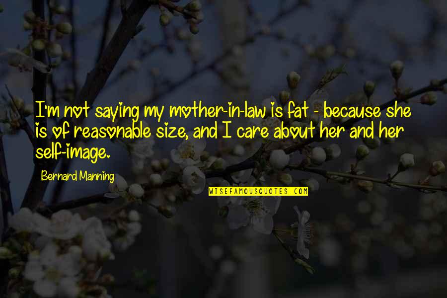 After A Long Time Rain Quotes By Bernard Manning: I'm not saying my mother-in-law is fat -