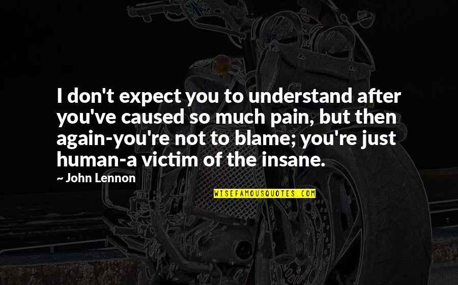 After All The Pain Quotes By John Lennon: I don't expect you to understand after you've