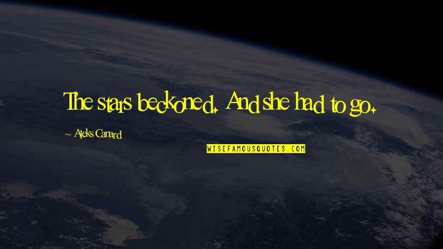 After Bad Day Quotes By Aleks Canard: The stars beckoned. And she had to go.