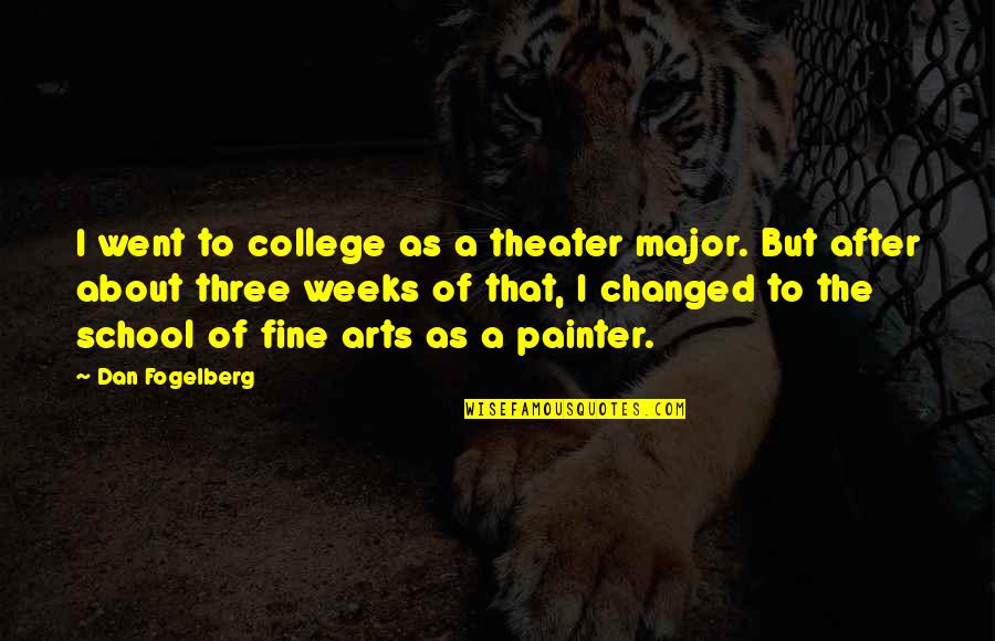 After College Quotes By Dan Fogelberg: I went to college as a theater major.