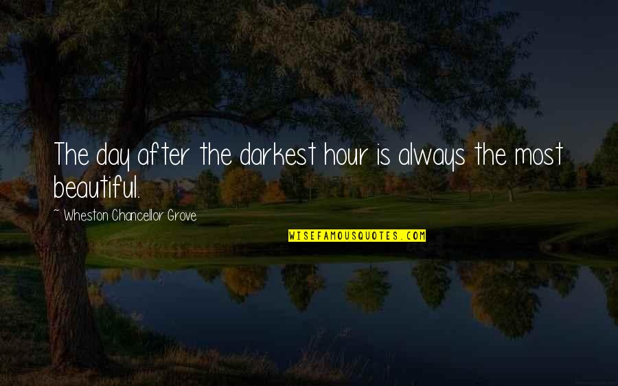 After Hour Quotes By Wheston Chancellor Grove: The day after the darkest hour is always