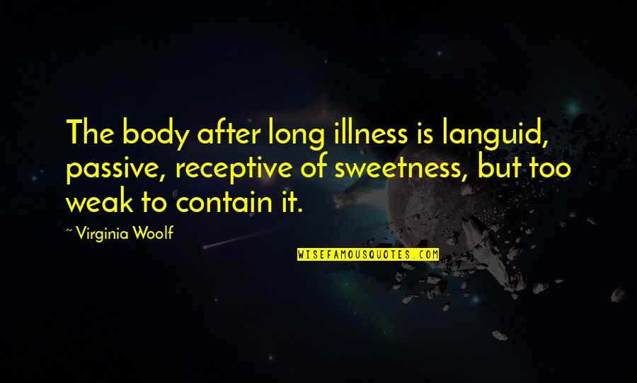 After Illness Quotes By Virginia Woolf: The body after long illness is languid, passive,