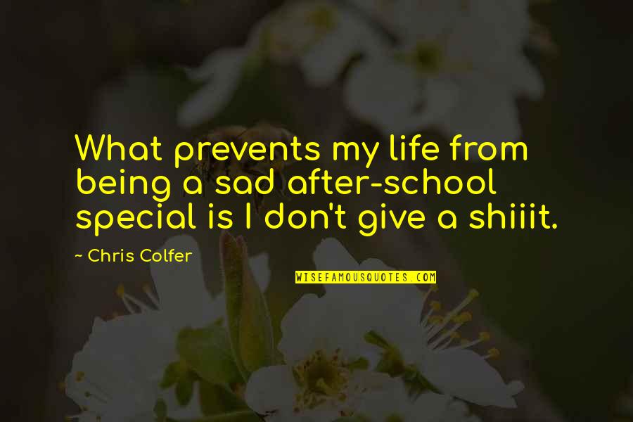 After Life Best Quotes By Chris Colfer: What prevents my life from being a sad
