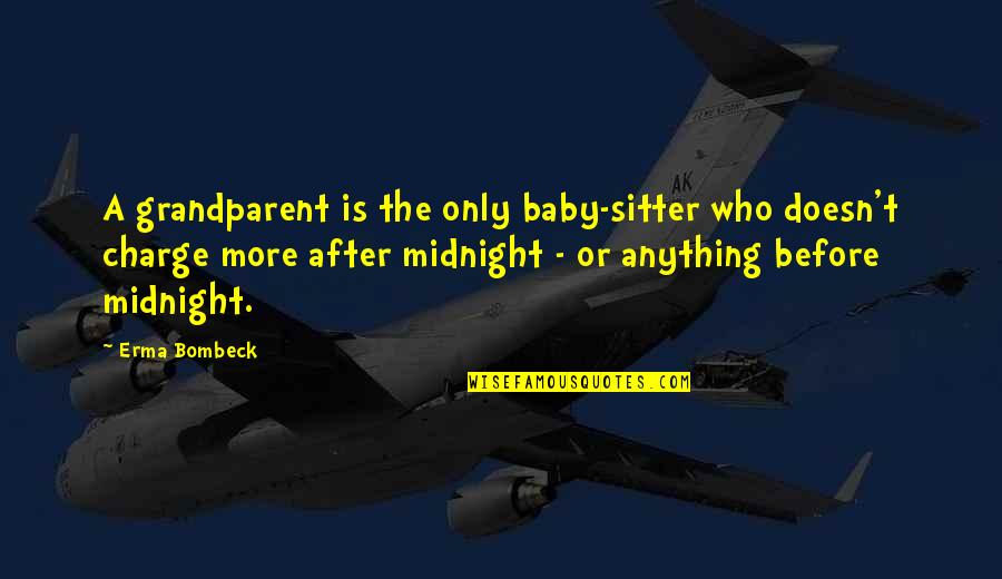 After Or Before Quotes By Erma Bombeck: A grandparent is the only baby-sitter who doesn't