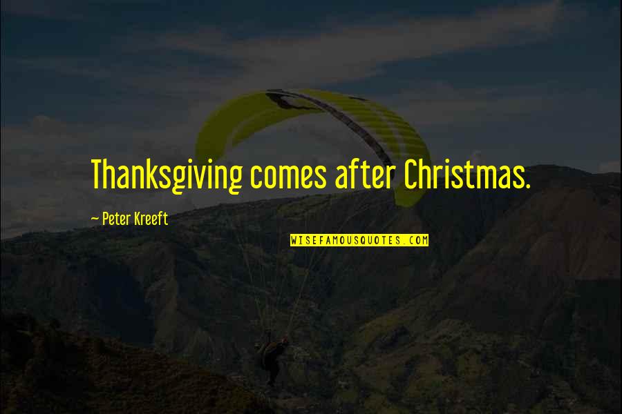 After Thanksgiving Quotes By Peter Kreeft: Thanksgiving comes after Christmas.