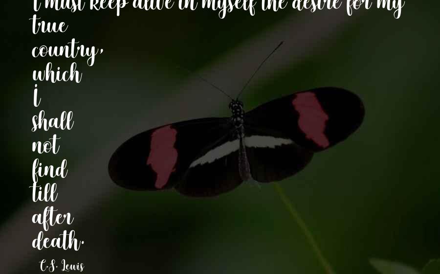 After The Death Quotes By C.S. Lewis: I must keep alive in myself the desire