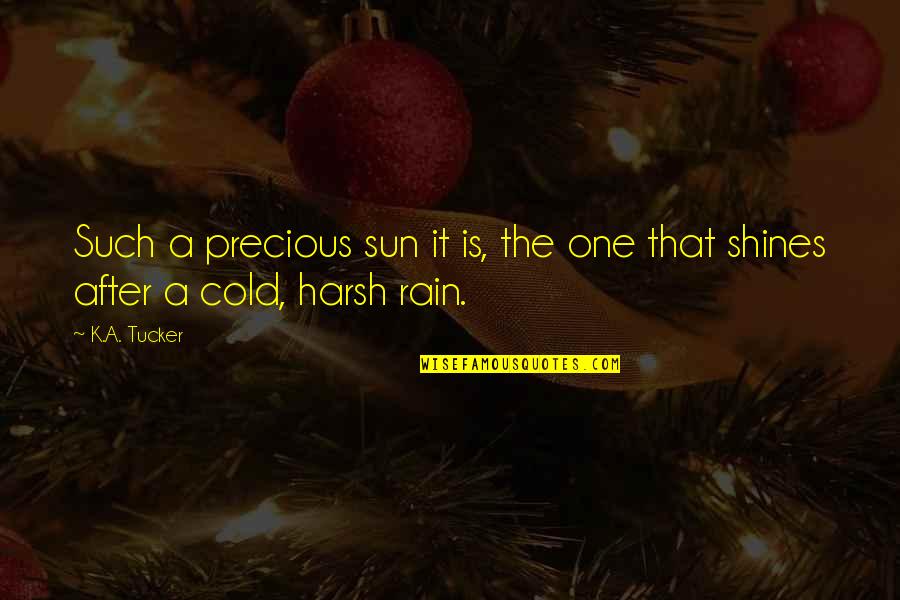 After The Rain Sun Quotes By K.A. Tucker: Such a precious sun it is, the one