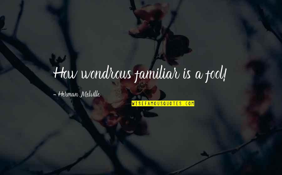After The Shot Drops Friendship Quotes By Herman Melville: How wondrous familiar is a fool!