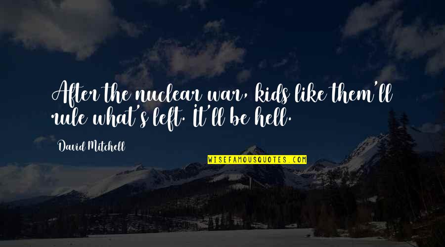 After War Quotes By David Mitchell: After the nuclear war, kids like them'll rule