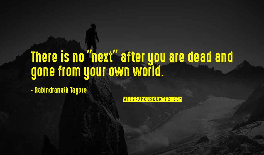 After You're Gone Quotes By Rabindranath Tagore: There is no "next" after you are dead