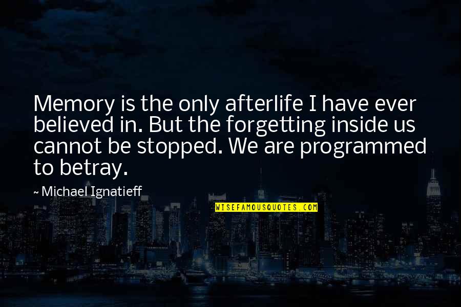 Afterlife 2 Quotes By Michael Ignatieff: Memory is the only afterlife I have ever