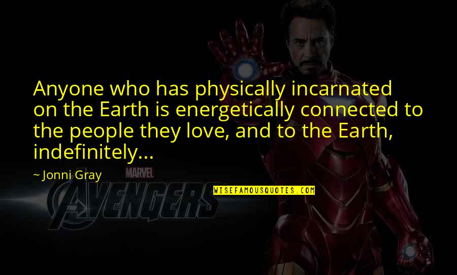 Afterlife's Quotes By Jonni Gray: Anyone who has physically incarnated on the Earth