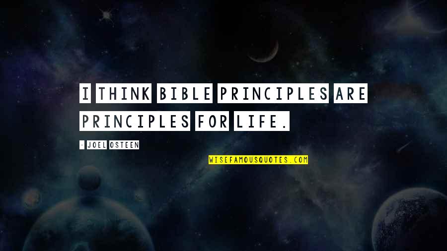 Afternoon In Spanish Quotes By Joel Osteen: I think Bible principles are principles for life.