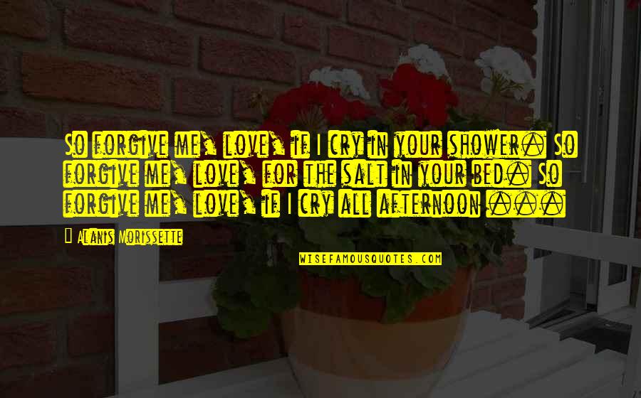 Afternoon Love Quotes By Alanis Morissette: So forgive me, love, if I cry in