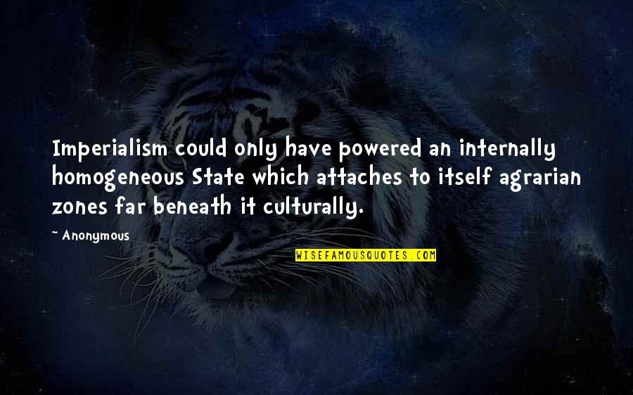 Aga Khan 3 Quotes By Anonymous: Imperialism could only have powered an internally homogeneous