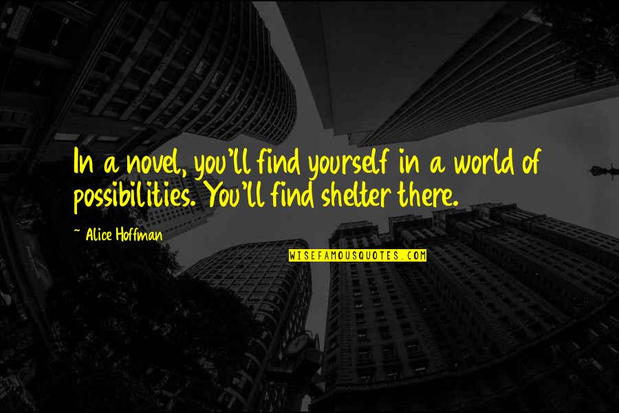 Agachar Sinonimo Quotes By Alice Hoffman: In a novel, you'll find yourself in a Agachar Sinonimo Quotes By Alice Hoffman: In a novel, you'll find yourself in a