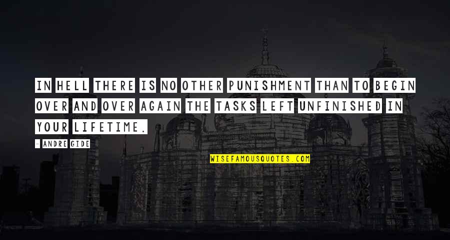 Again And Again Quotes By Andre Gide: In hell there is no other punishment than Again And Again Quotes By Andre Gide: In hell there is no other punishment than