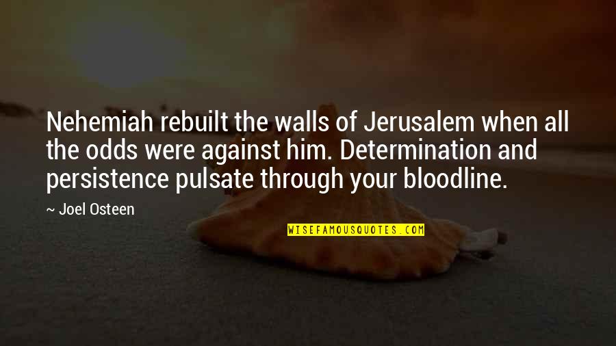 Against The Odds Quotes By Joel Osteen: Nehemiah rebuilt the walls of Jerusalem when all