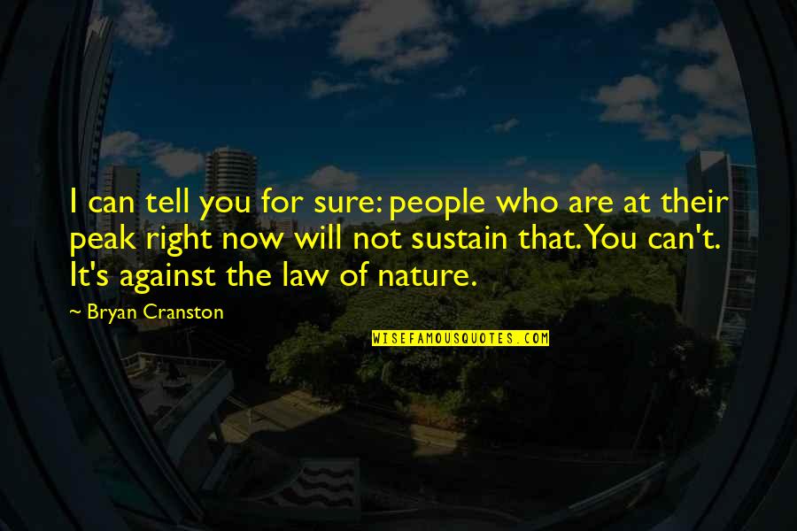 Against You Quotes By Bryan Cranston: I can tell you for sure: people who
