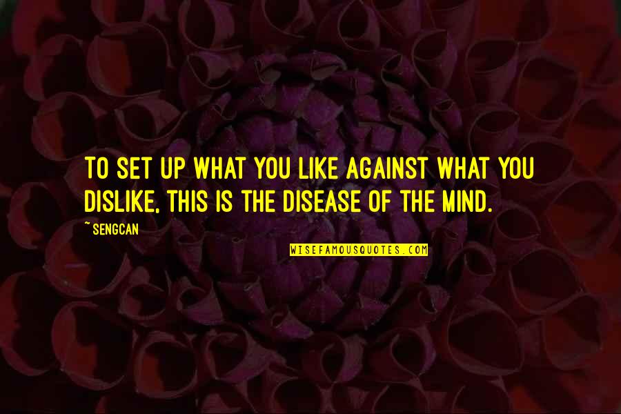 Against You Quotes By Sengcan: To set up what you like against what