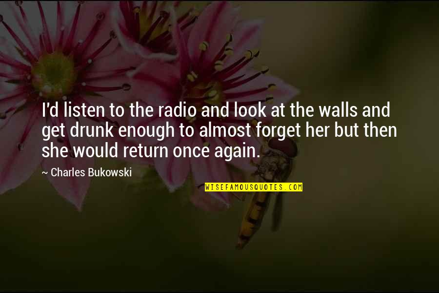 Againsts Font Quotes By Charles Bukowski: I'd listen to the radio and look at