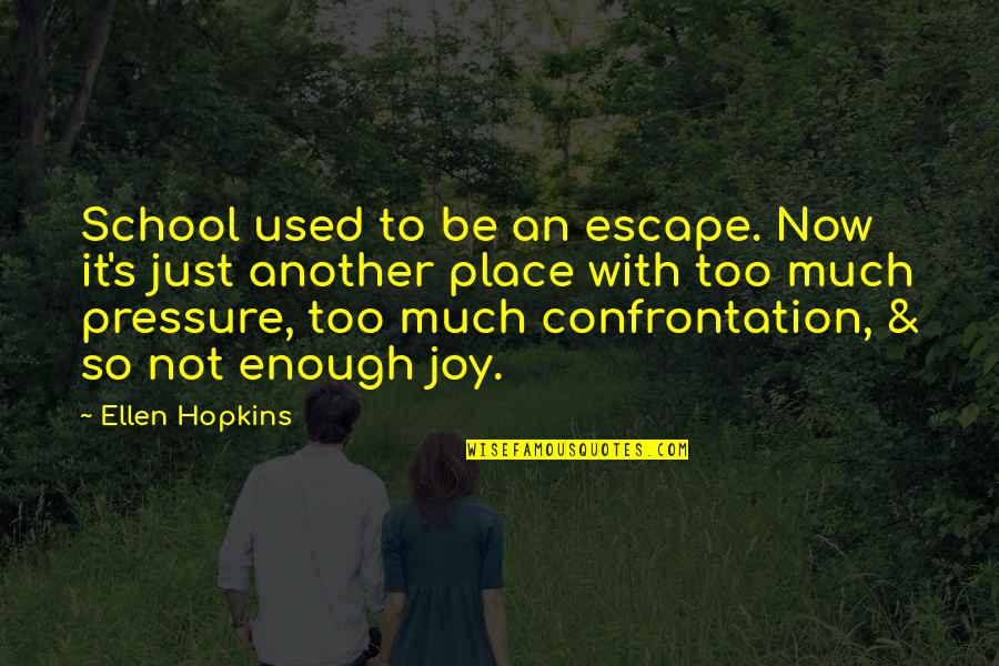 Againstwhy Quotes By Ellen Hopkins: School used to be an escape. Now it's