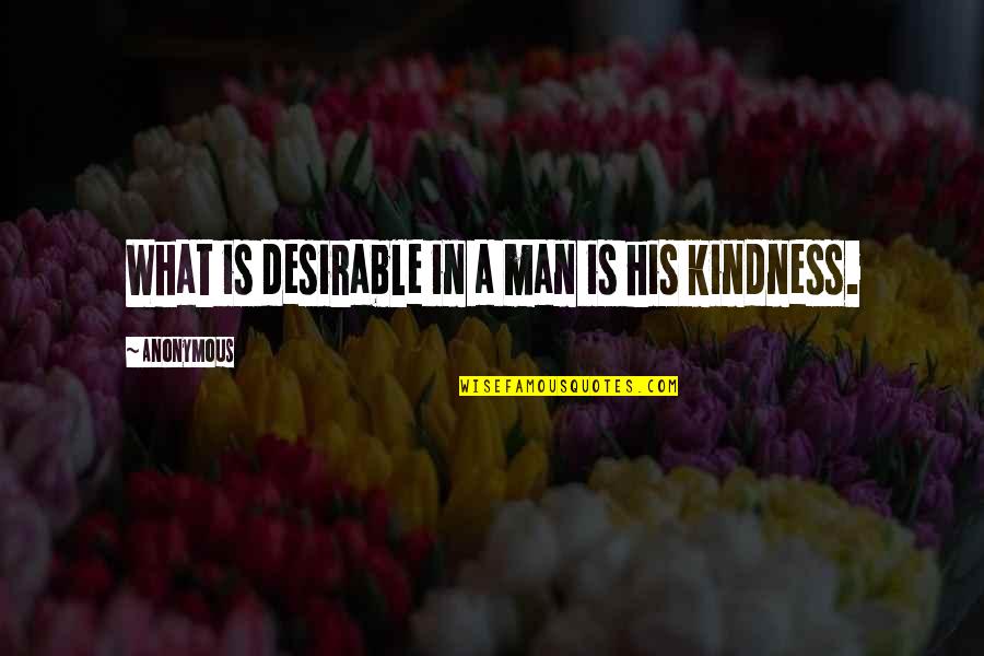Agape Forgiveness Quotes By Anonymous: What is desirable in a man is his