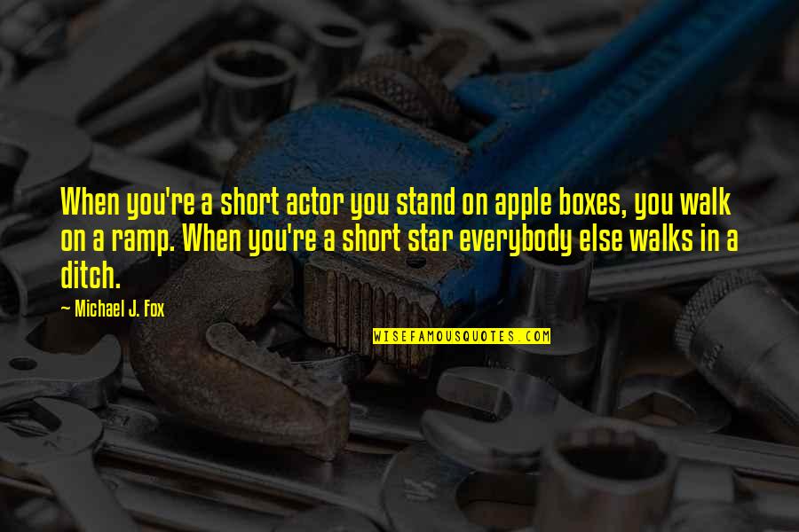 Agapie Cooper Diaz Quotes By Michael J. Fox: When you're a short actor you stand on Agapie Cooper Diaz Quotes By Michael J. Fox: When you're a short actor you stand on