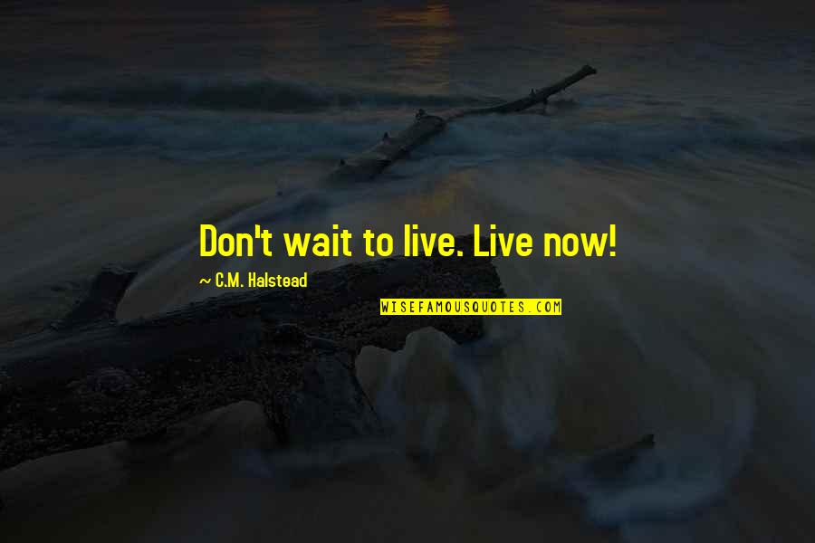 Agarren Al Quotes By C.M. Halstead: Don't wait to live. Live now! Agarren Al Quotes By C.M. Halstead: Don't wait to live. Live now!