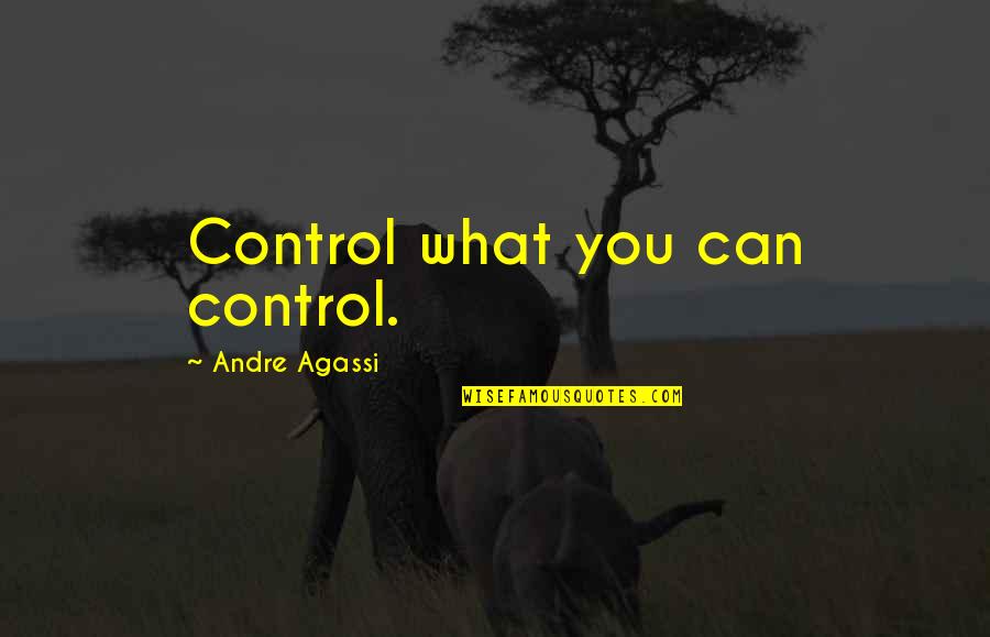 Agassi's Quotes By Andre Agassi: Control what you can control.