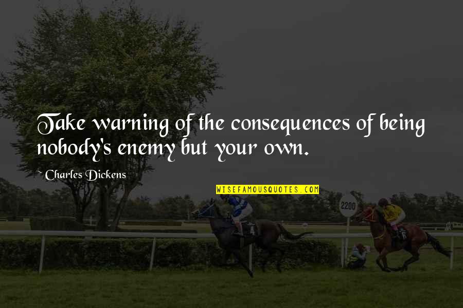 Age 16 Quotes By Charles Dickens: Take warning of the consequences of being nobody's