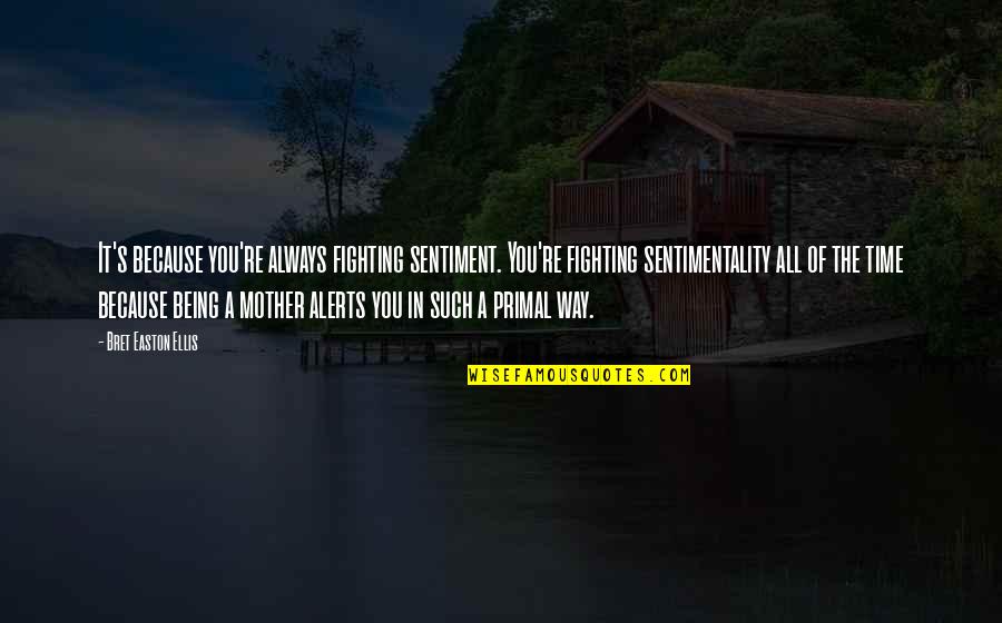 Age 22 Quotes By Bret Easton Ellis: It's because you're always fighting sentiment. You're fighting Age 22 Quotes By Bret Easton Ellis: It's because you're always fighting sentiment. You're fighting