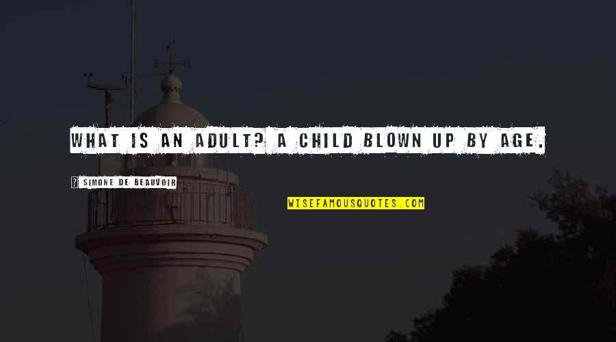 Age Adult Quotes By Simone De Beauvoir: What is an adult? A child blown up