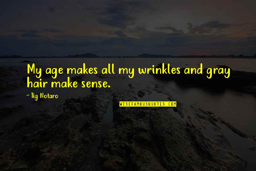 Age And Wrinkles Quotes By Tig Notaro: My age makes all my wrinkles and gray