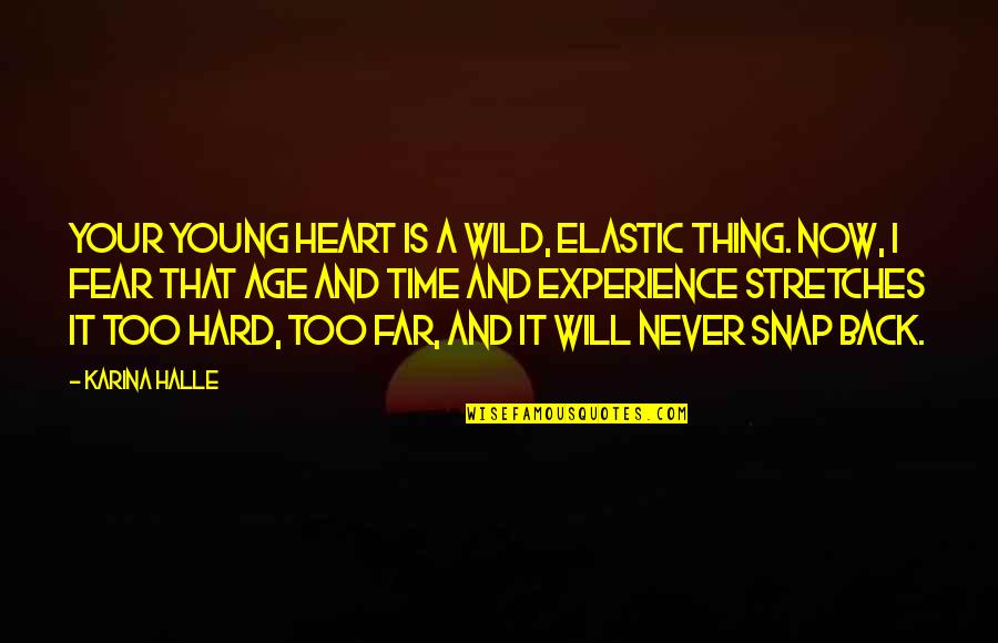 Age Is Experience Quotes By Karina Halle: Your young heart is a wild, elastic thing.