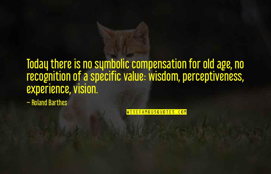 Age Is Experience Quotes By Roland Barthes: Today there is no symbolic compensation for old