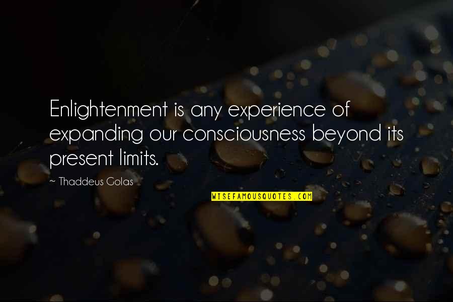 Age Is Experience Quotes By Thaddeus Golas: Enlightenment is any experience of expanding our consciousness