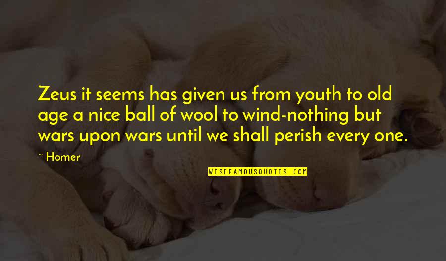Age Of Youth Quotes By Homer: Zeus it seems has given us from youth